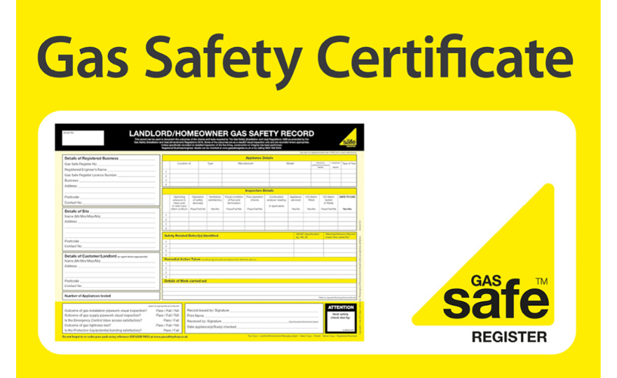 a photo of a gas saftey certificate.